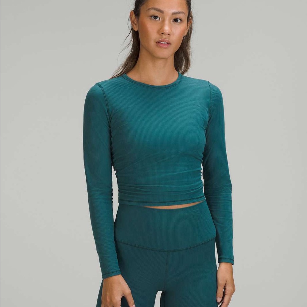 Nulu All It Takes ribbed long sleeve in Green Jasper